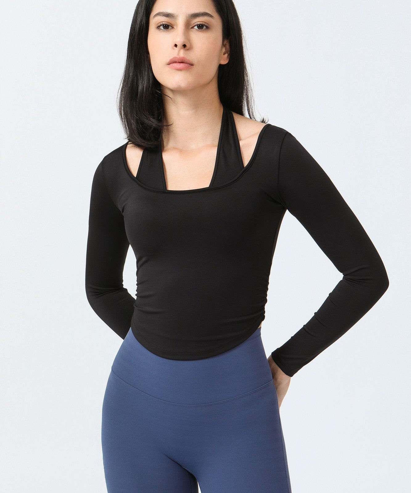 Halterneck Long Sleeve Crop Top by bornfocus