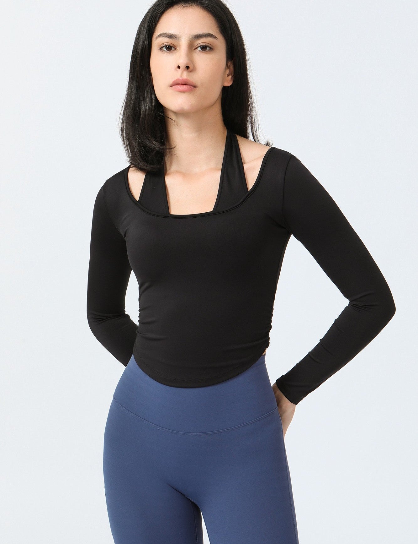 Halterneck Long Sleeve Crop Top by bornfocus