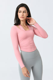 Halterneck Long Sleeve Crop Top by bornfocus