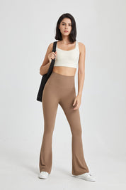 Cutout Cross Back Flare Leggings by bornfocus