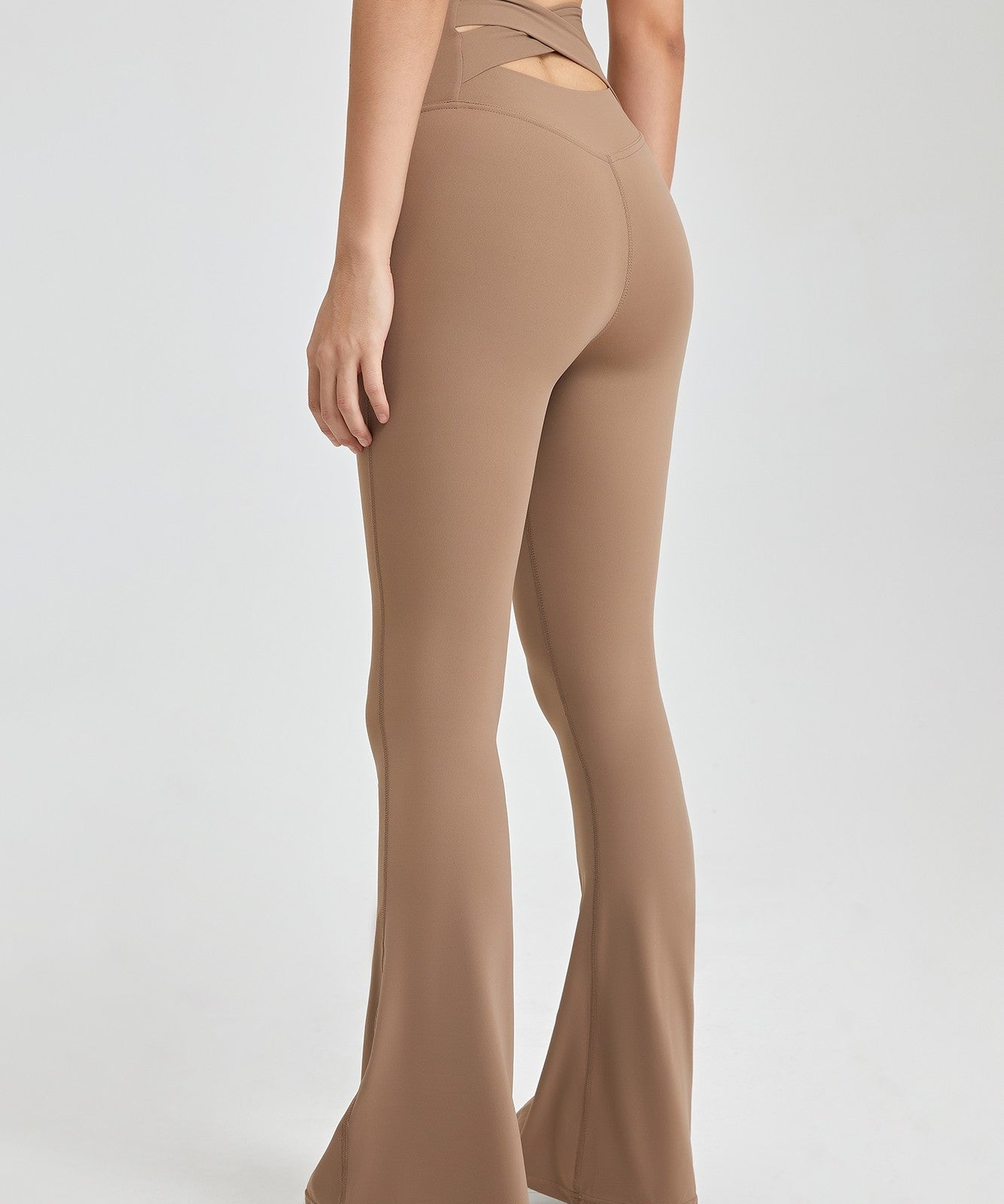 Cutout Cross Back Flare Leggings by bornfocus