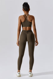 High-Rise Ruched Waistband Leggings by bornfocus