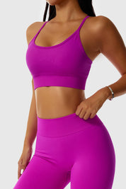 High Strap Crossover Sports Bra by bornfocus