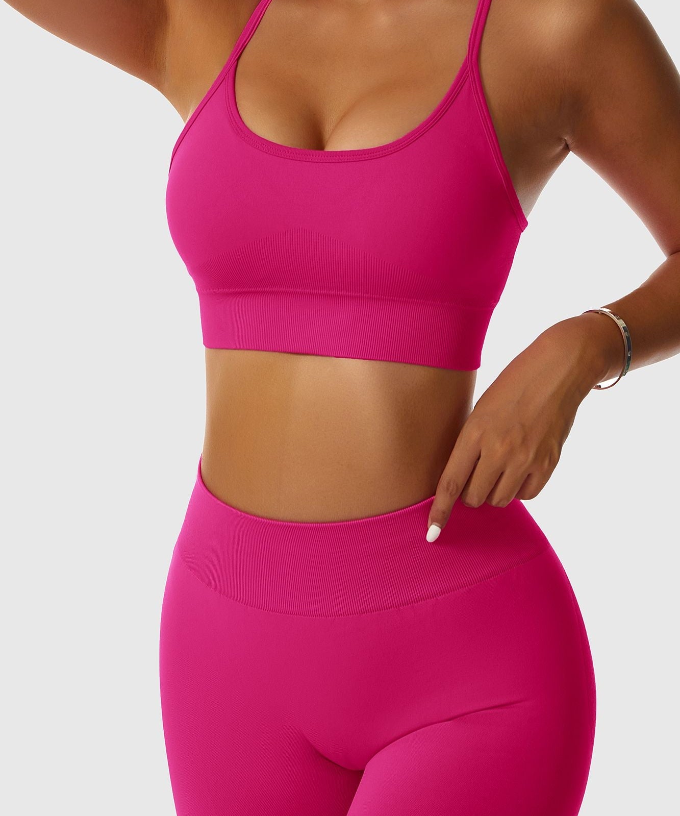 High Strap Crossover Sports Bra by bornfocus