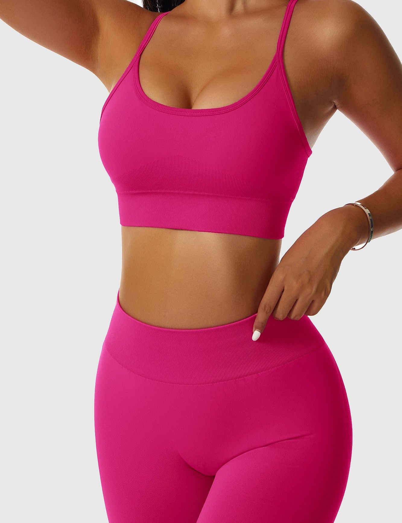 High Strap Crossover Sports Bra by bornfocus