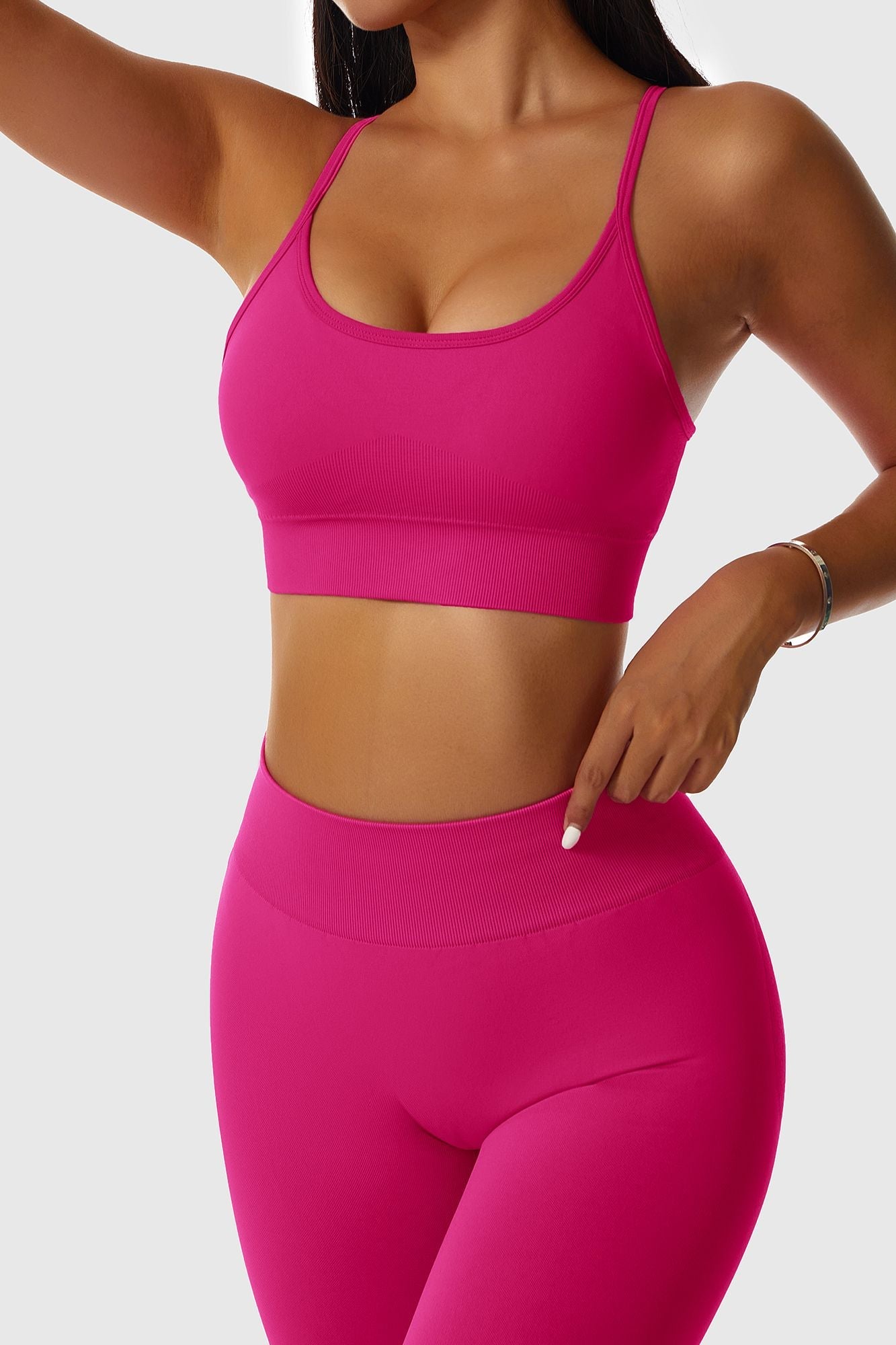 High Strap Crossover Sports Bra by bornfocus