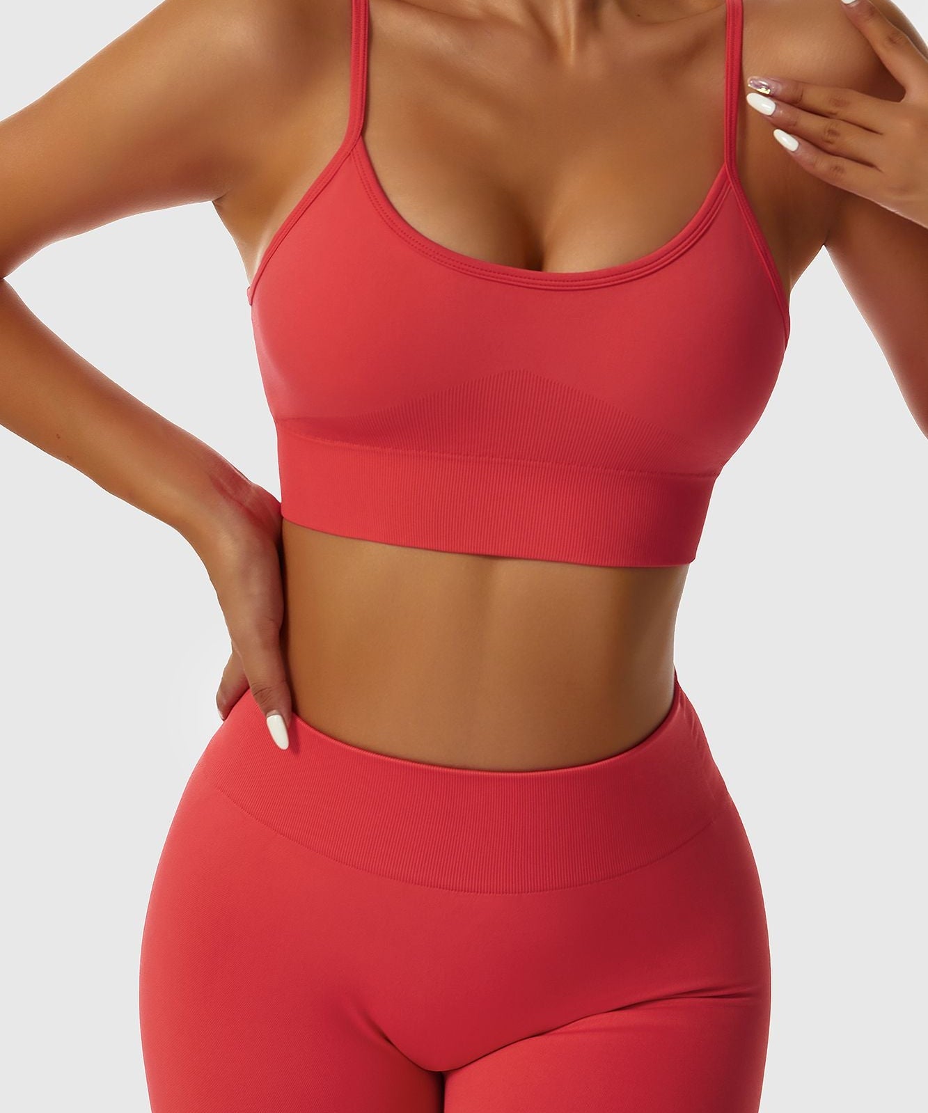 High Strap Crossover Sports Bra by bornfocus