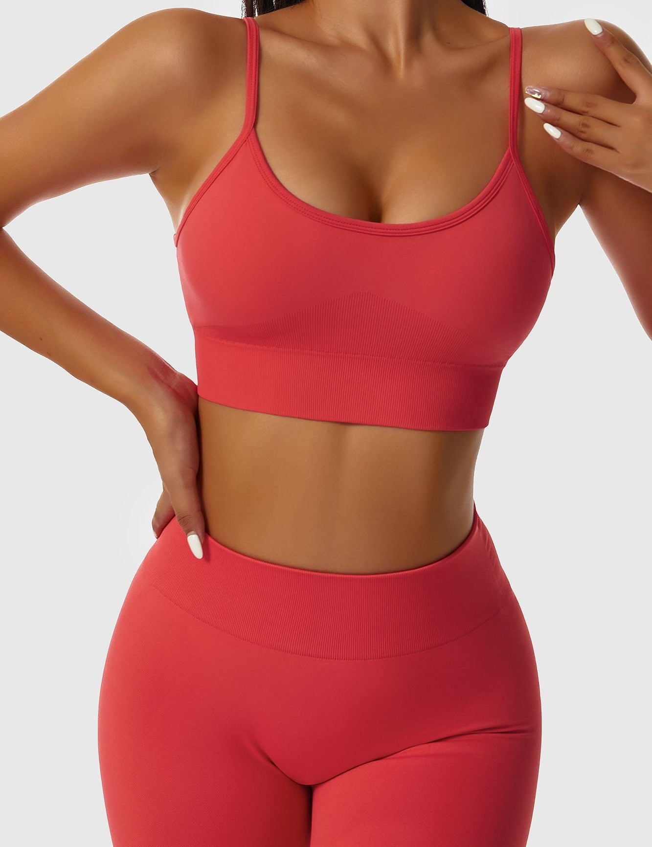 High Strap Crossover Sports Bra by bornfocus