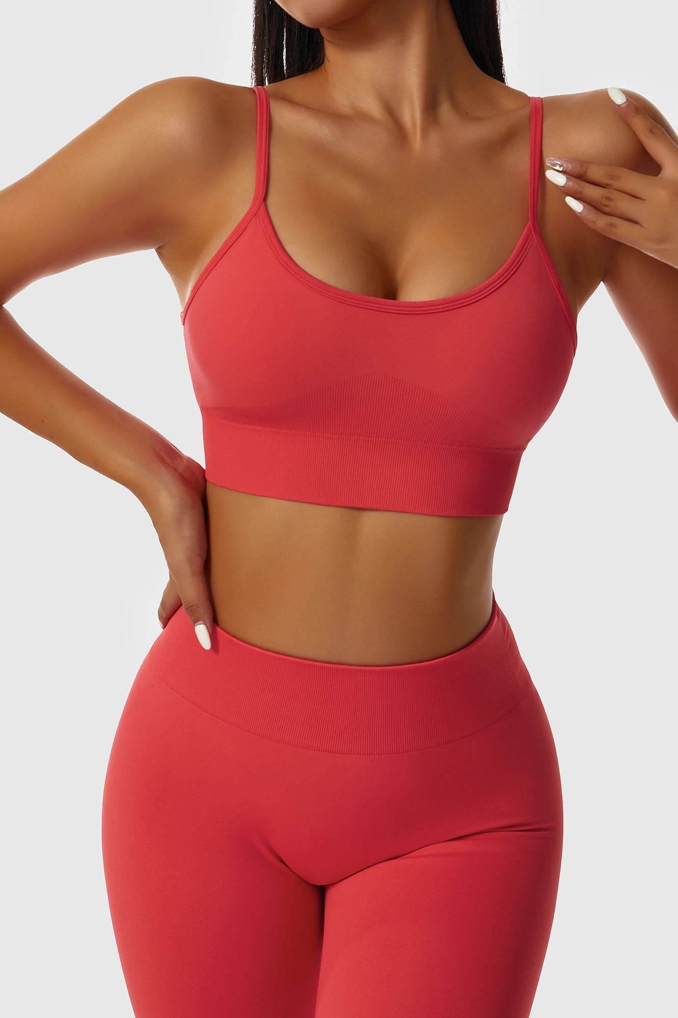 High Strap Crossover Sports Bra by bornfocus