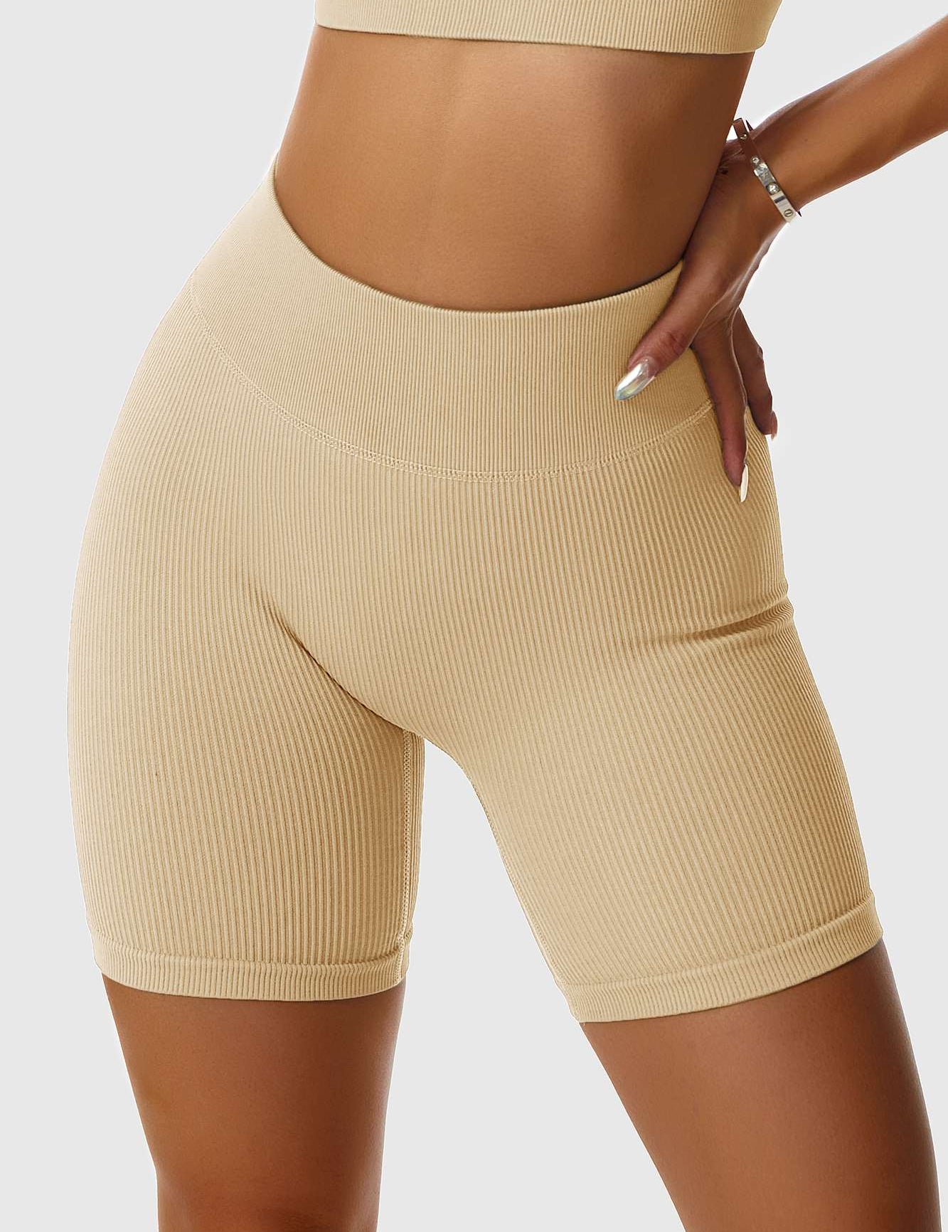 Ribbed Seamless Cycling Shorts by bornfocus