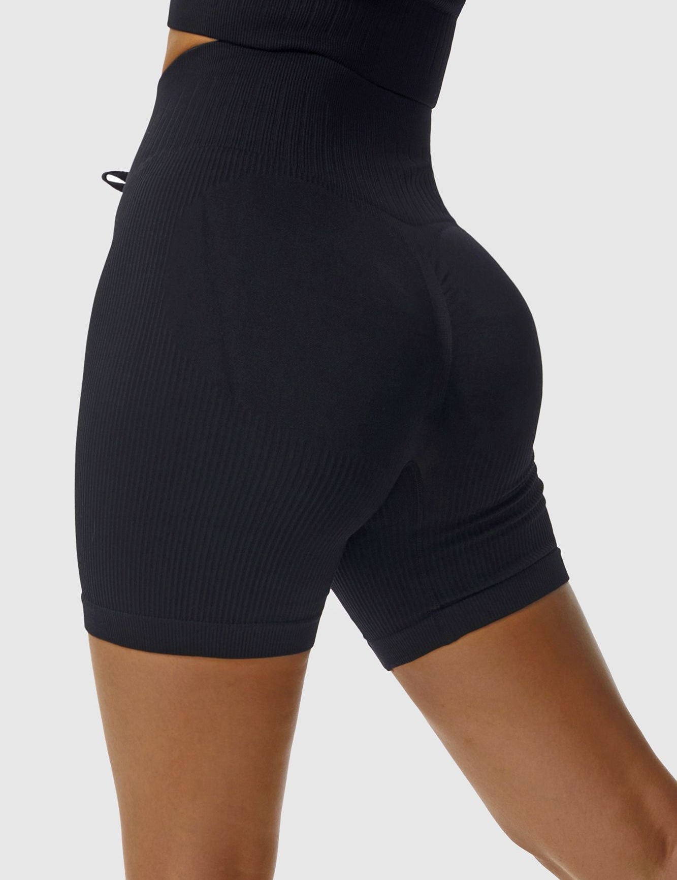 Ribbed Tie Front Cycling Shorts by bornfocus