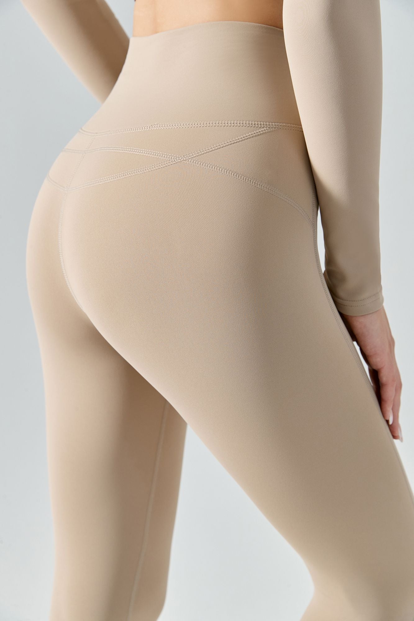 Fleece Lined No Front Seam Workout Leggings by bornfocus