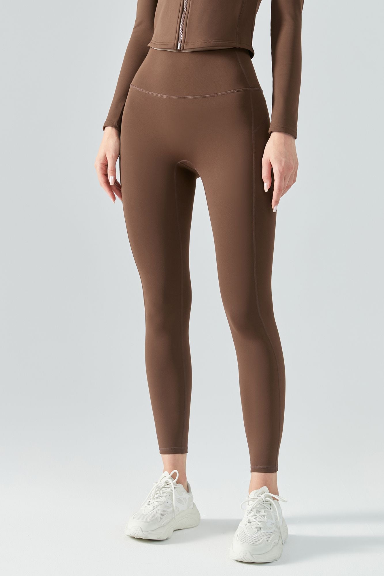 Fleece Lined No Front Seam Workout Leggings by bornfocus