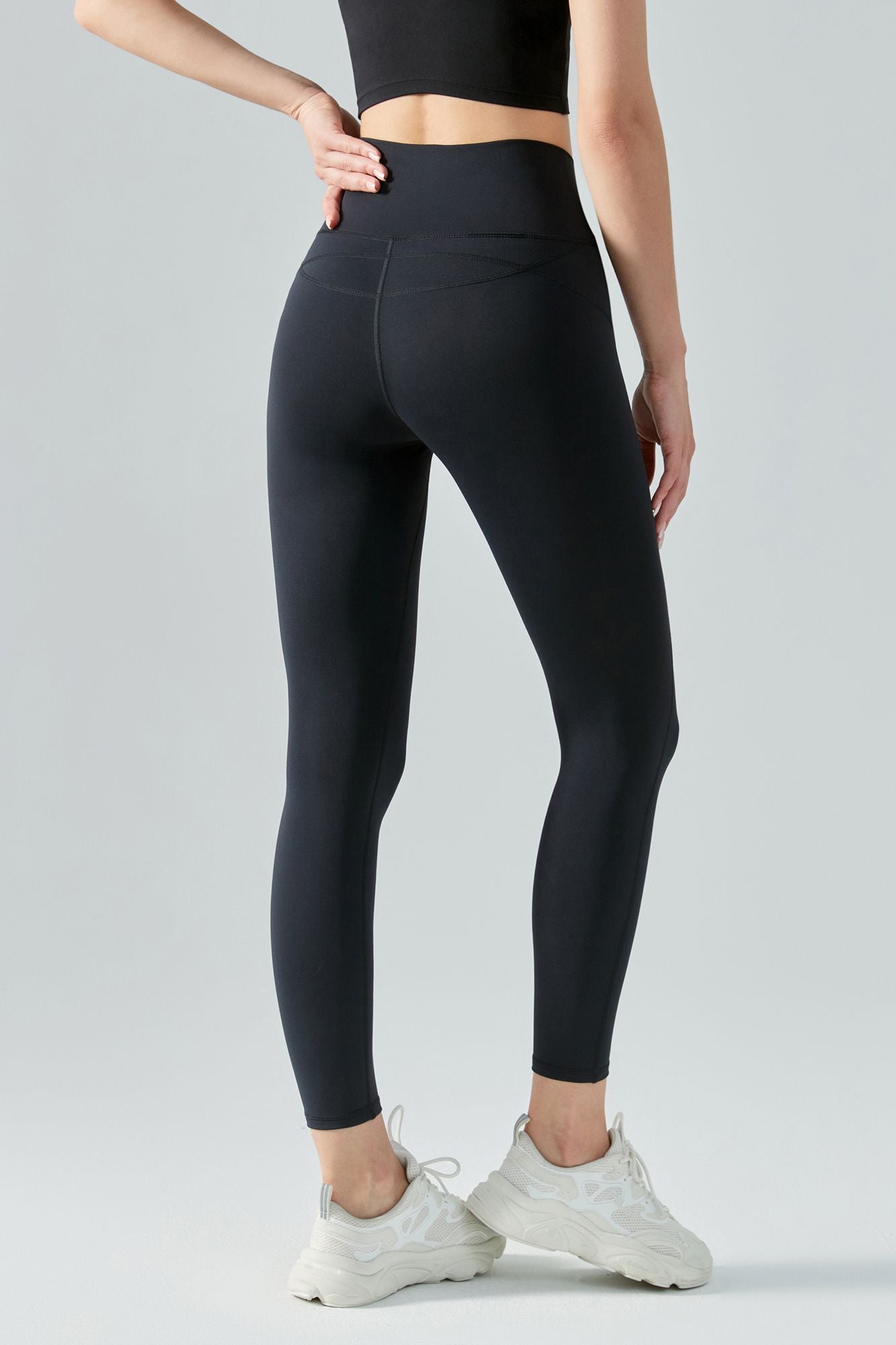 Fleece Lined No Front Seam Workout Leggings by bornfocus