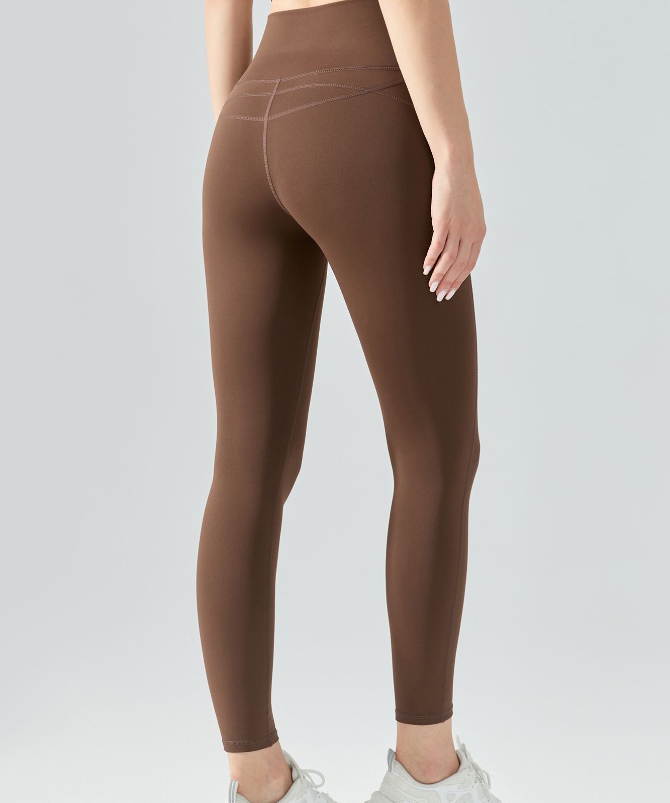 Fleece Lined No Front Seam Workout Leggings by bornfocus