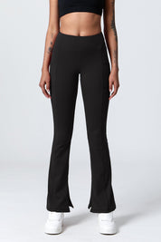 High-Waist Split Bootcut Leggings with Pockets by bornfocus