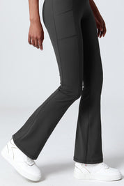 High-Waist Split Bootcut Leggings with Pockets by bornfocus