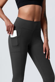 High-Waist Split Bootcut Leggings with Pockets by bornfocus