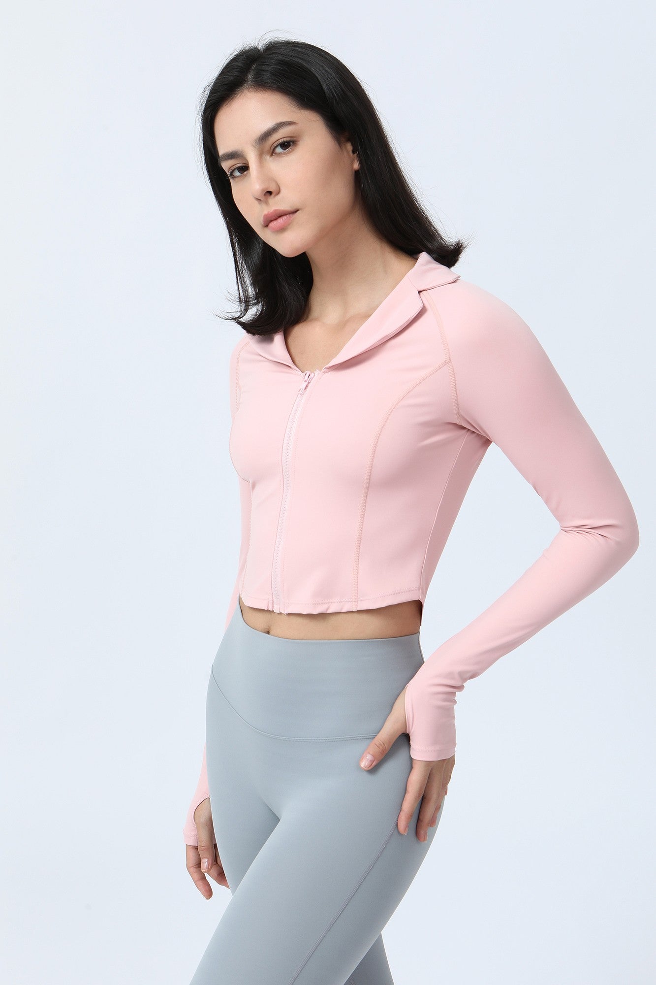 Full-Zip Crop Athletic Sweatshirt by bornfocus