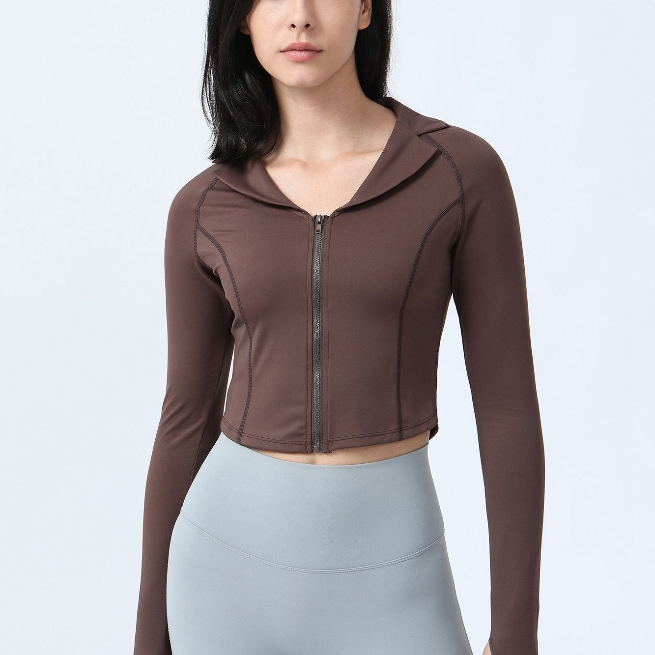 Full-Zip Crop Athletic Sweatshirt by bornfocus