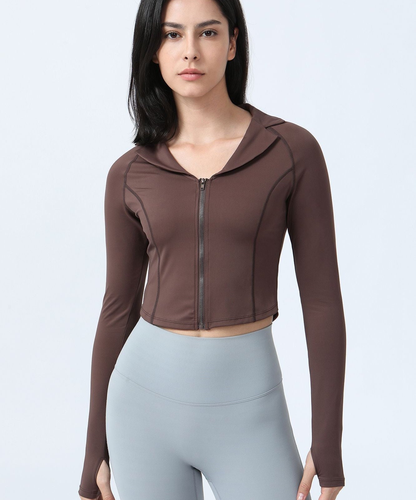 Full-Zip Crop Athletic Sweatshirt by bornfocus