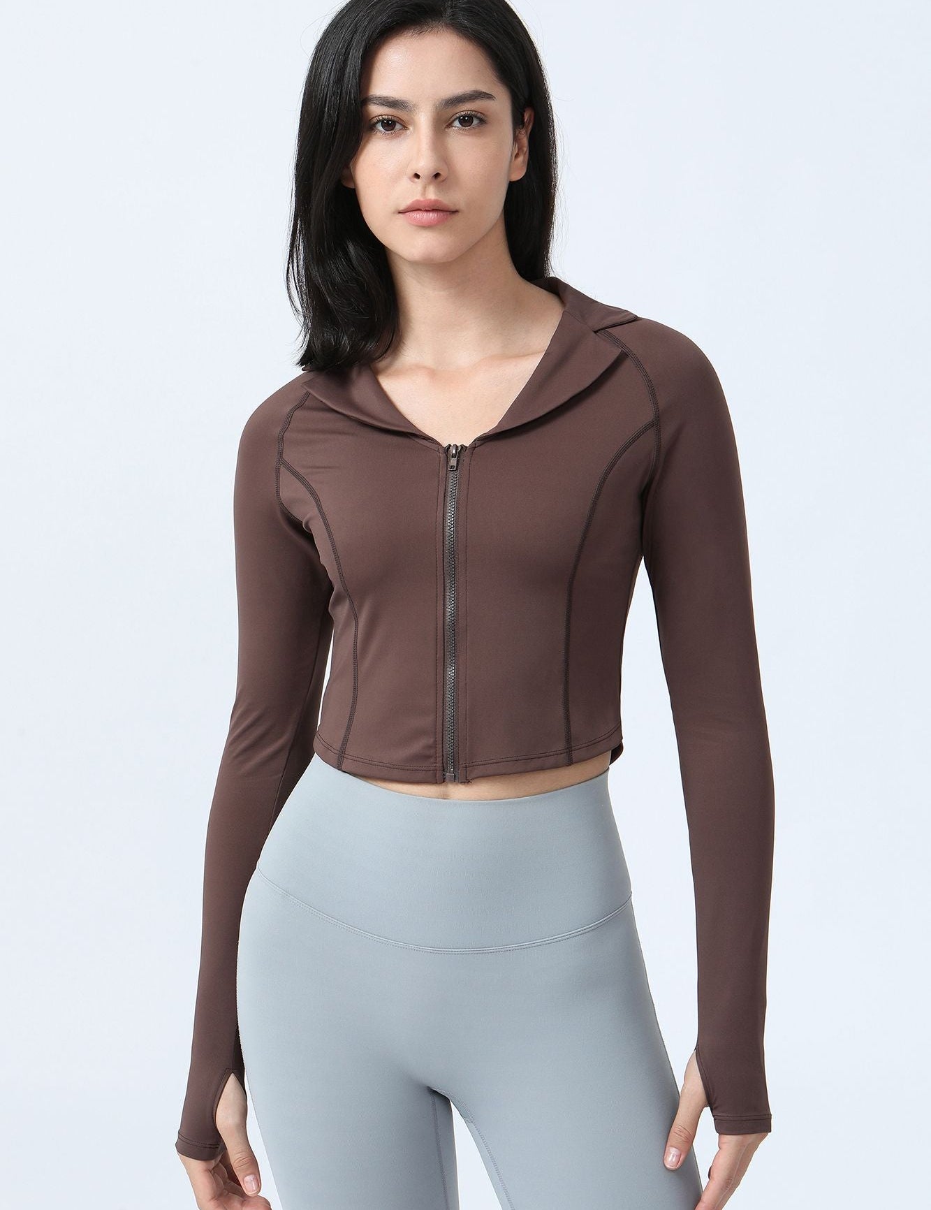 Full-Zip Crop Athletic Sweatshirt by bornfocus