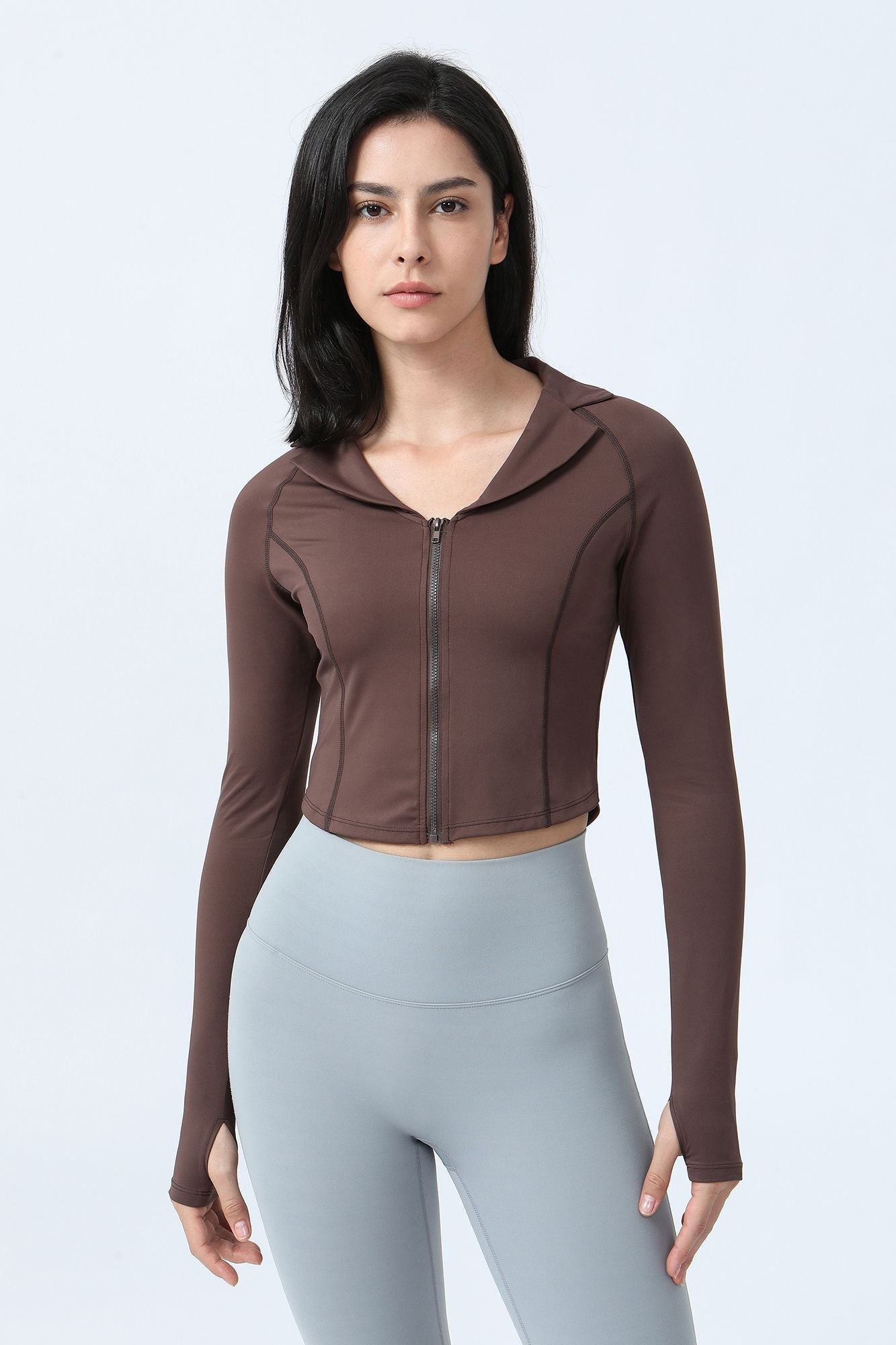 Full-Zip Crop Athletic Sweatshirt by bornfocus