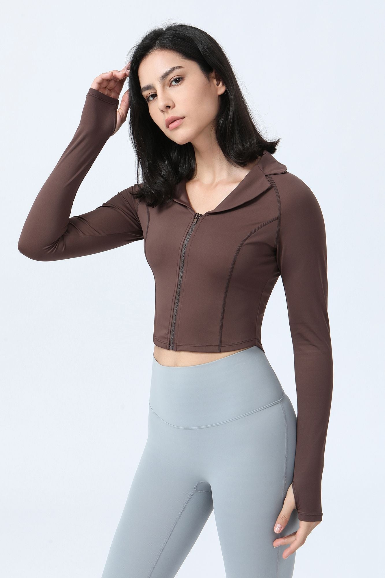 Full-Zip Crop Athletic Sweatshirt by bornfocus