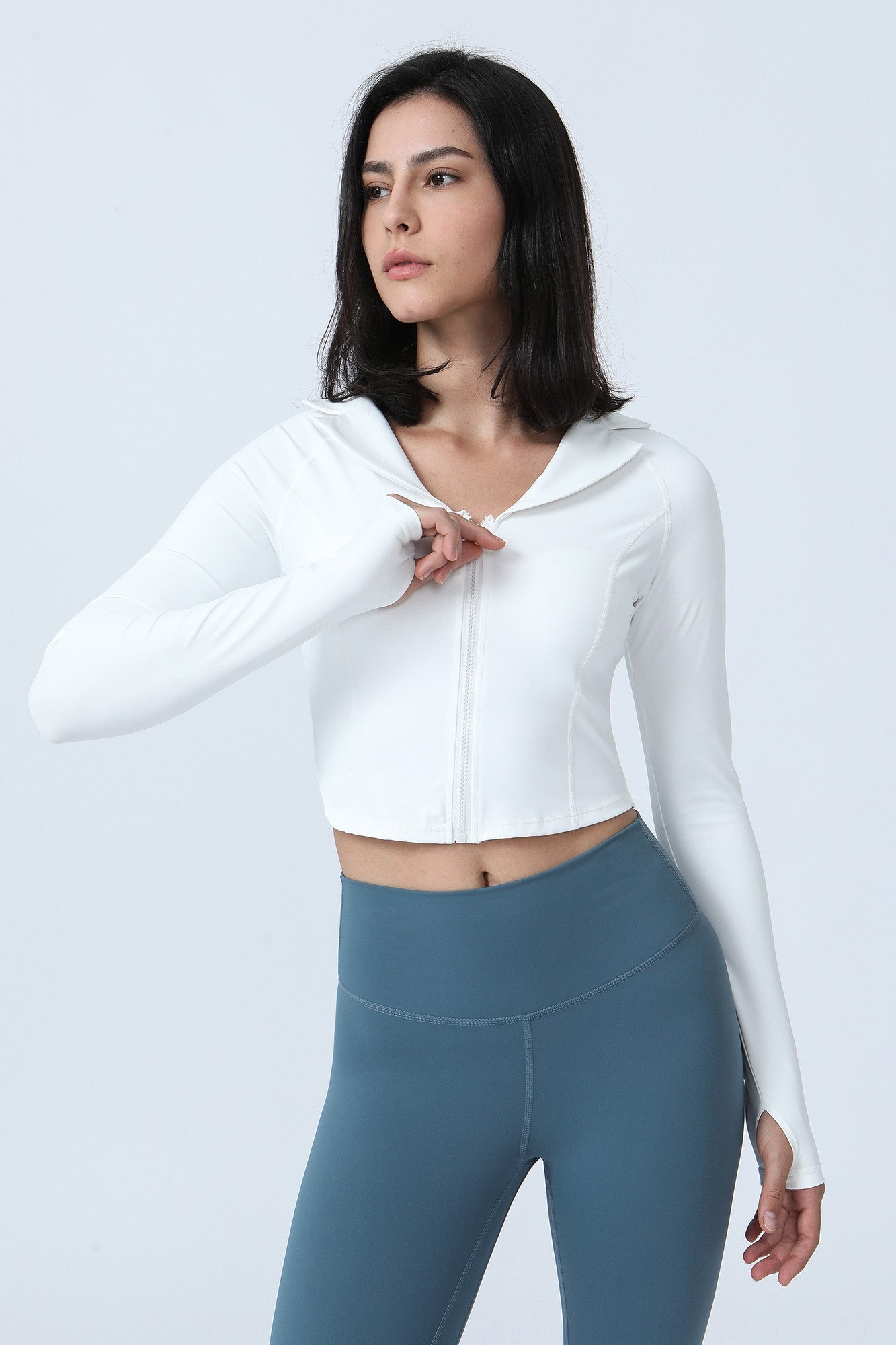 Full-Zip Crop Athletic Sweatshirt by bornfocus