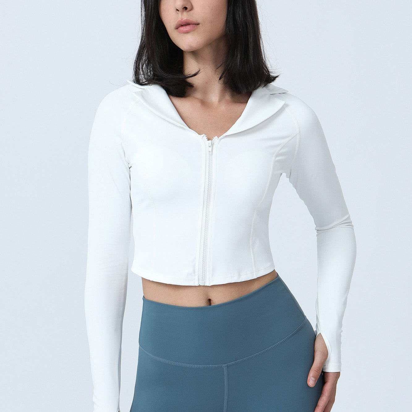 Full-Zip Crop Athletic Sweatshirt by bornfocus