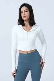 Full-Zip Crop Athletic Sweatshirt by bornfocus