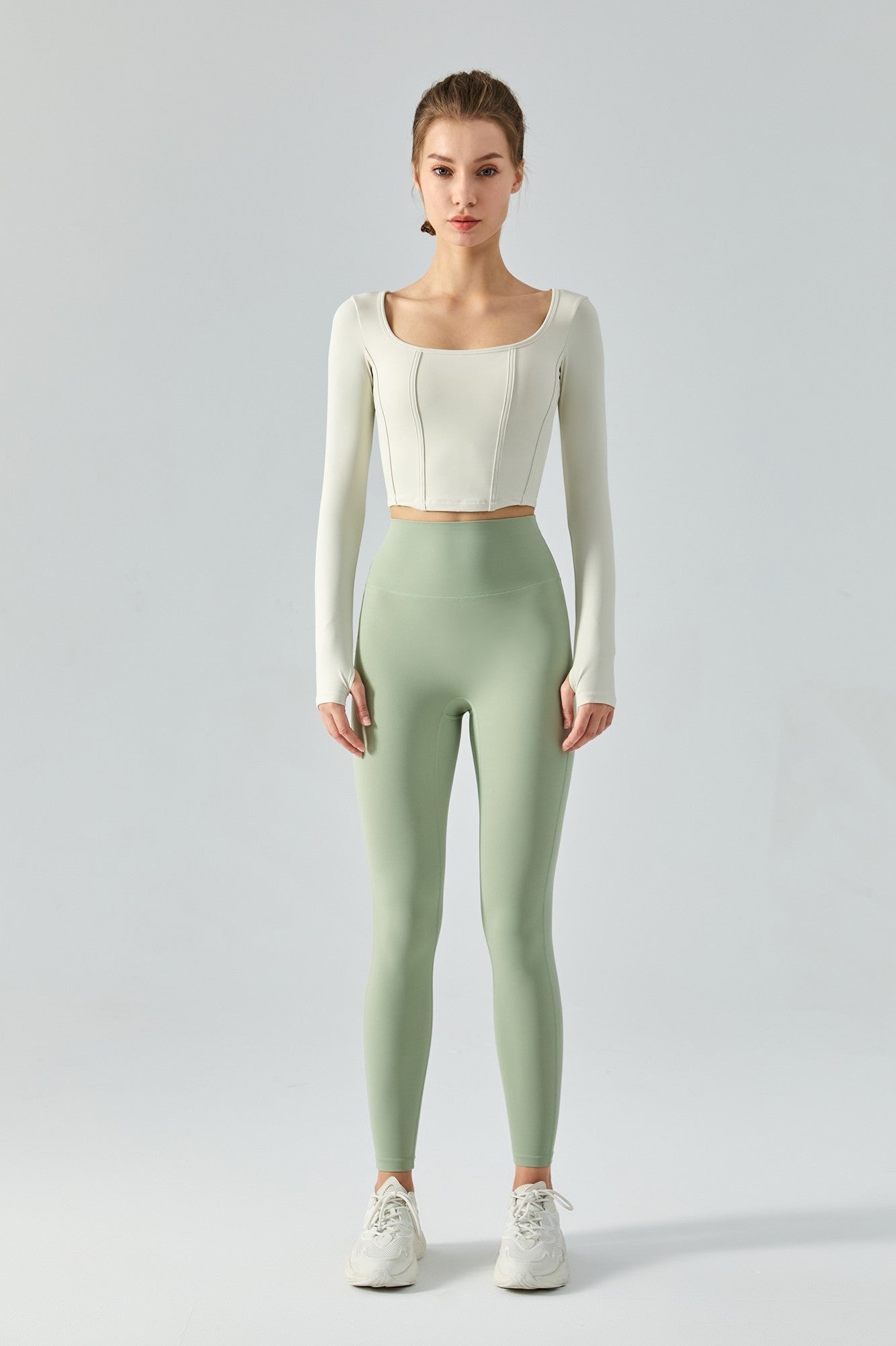 Long Sleeve Sports Seamed Corset Top by bornfocus