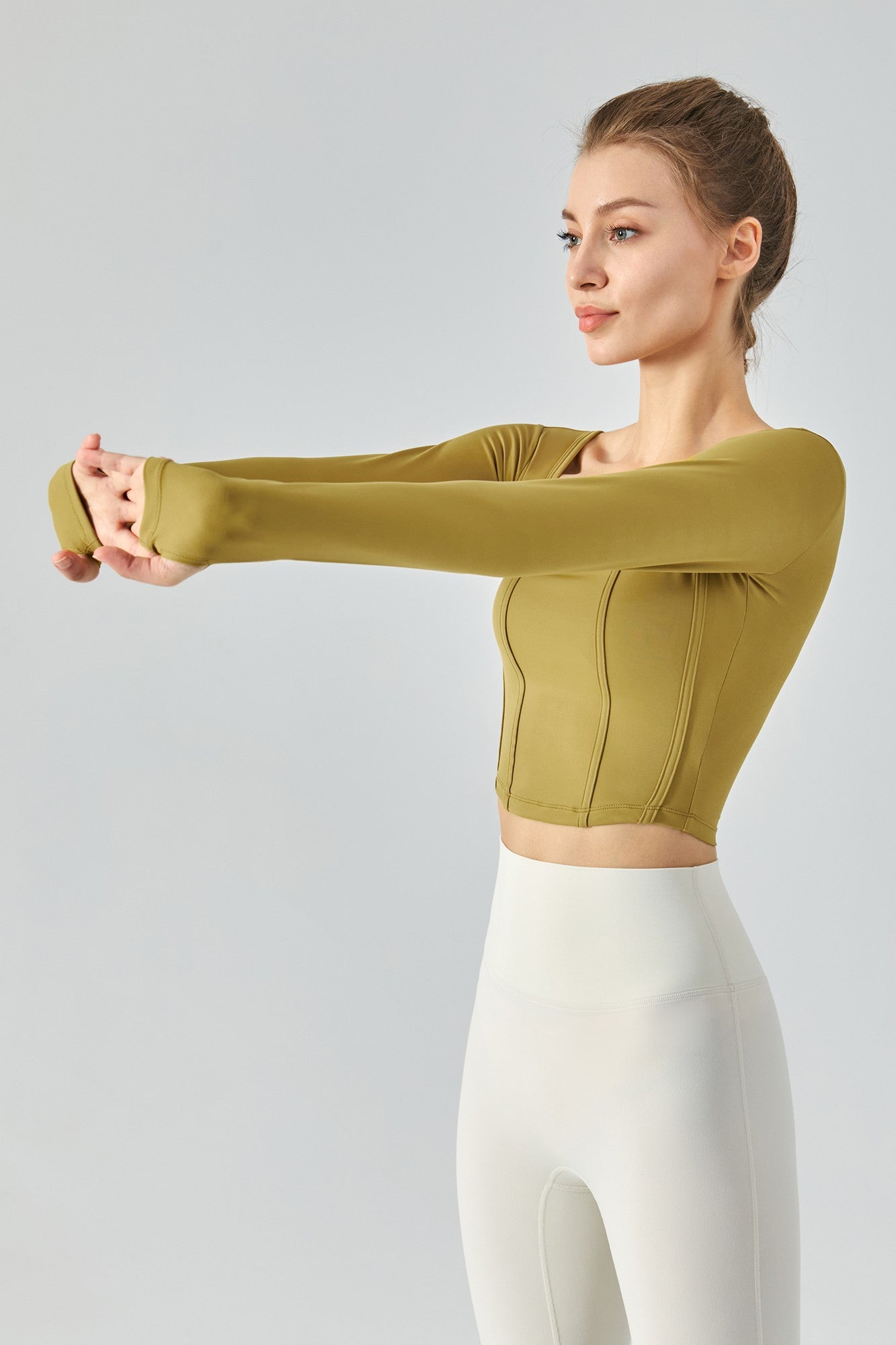 Long Sleeve Sports Seamed Corset Top by bornfocus