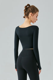 Long Sleeve Sports Seamed Corset Top by bornfocus