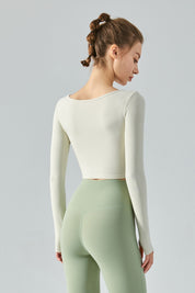 Long Sleeve Sports Seamed Corset Top by bornfocus