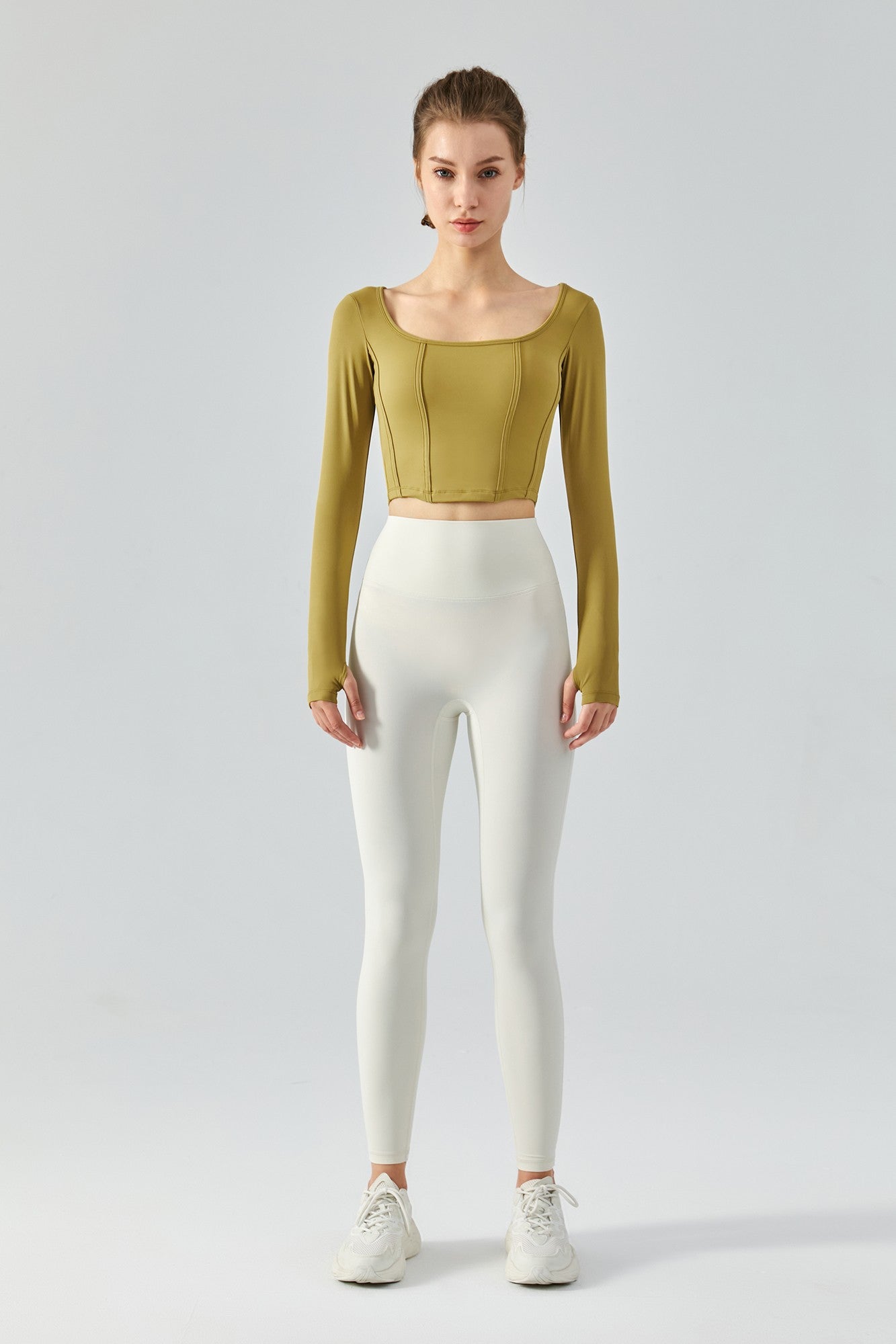 Long Sleeve Sports Seamed Corset Top by bornfocus
