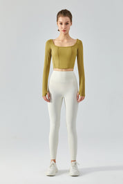 Long Sleeve Sports Seamed Corset Top by bornfocus