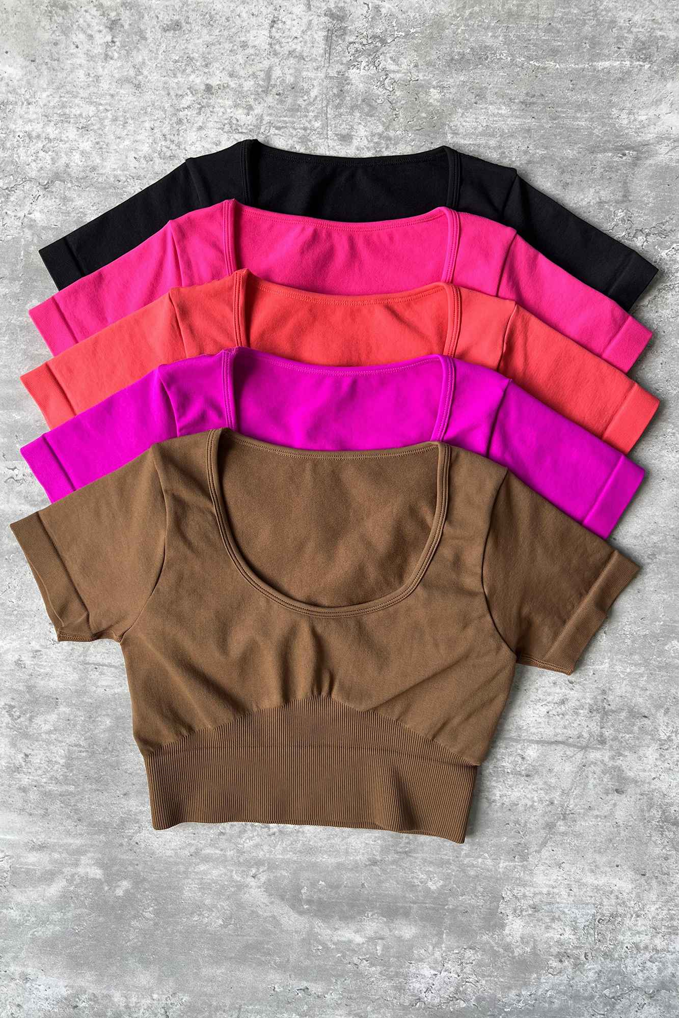 Low Scoop Neck Short Sleeve Crop Tops by bornfocus