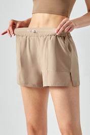 Mid-Rise Track Shorts with Drawstring by bornfocus