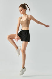 Mid-Rise Track Shorts with Drawstring by bornfocus