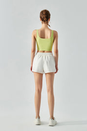 Mid-Rise Track Shorts with Drawstring by bornfocus