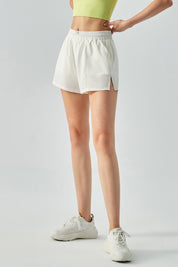 Mid-Rise Track Shorts with Drawstring by bornfocus