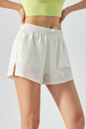 Mid-Rise Track Shorts with Drawstring by bornfocus