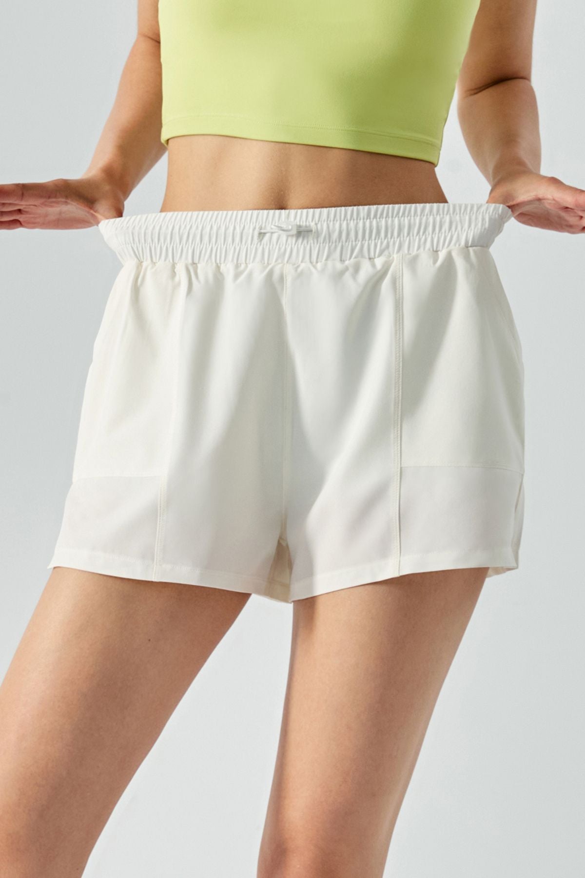 Mid-Rise Track Shorts with Drawstring by bornfocus