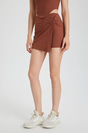 Ribbed Side Twist Ties Skorts by bornfocus