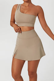 High Waist Side Split Tennis Skirt by bornfocus