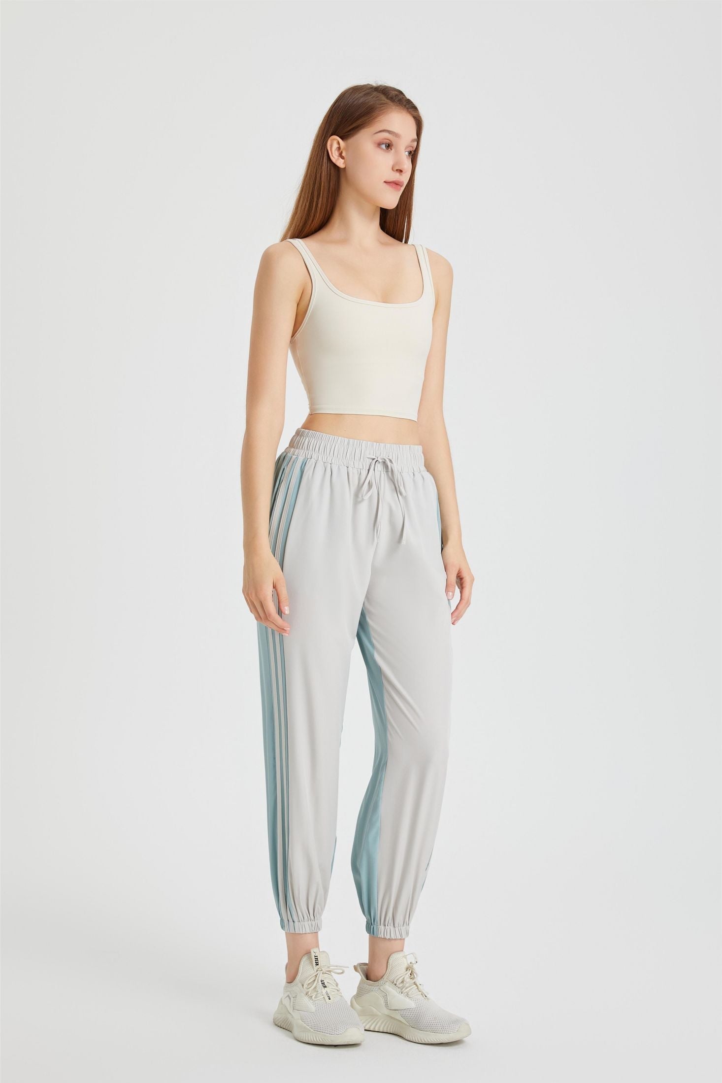 Color-Blocking Jogger Tapered Pants by bornfocus