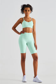 Ribbed Sports Bra & Shorts Activewear Set by bornfocus