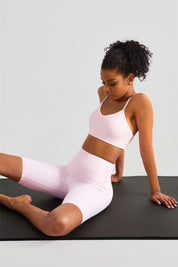 Ribbed Sports Bra & Shorts Activewear Set by bornfocus