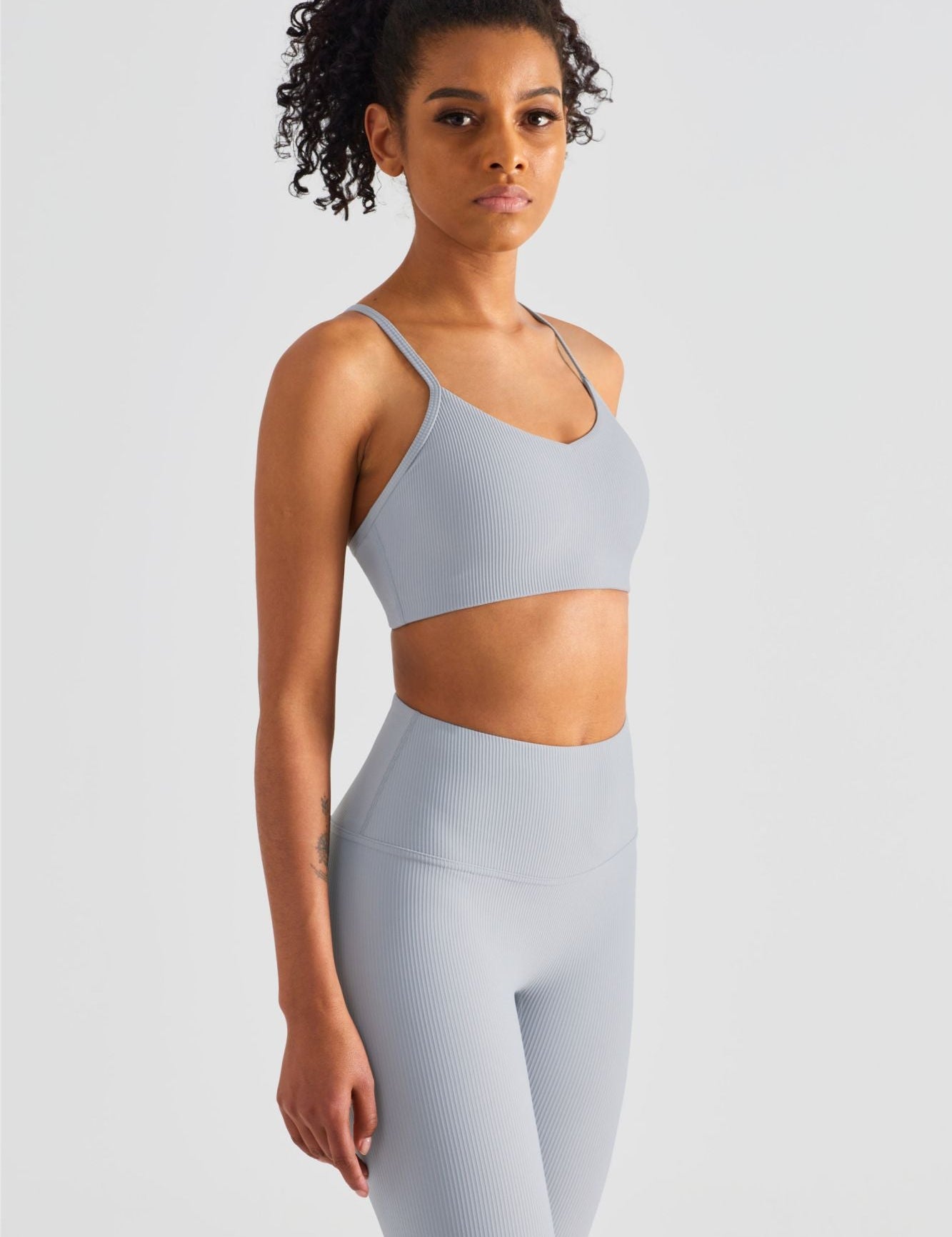 Ribbed Sports Bra & Shorts Activewear Set by bornfocus